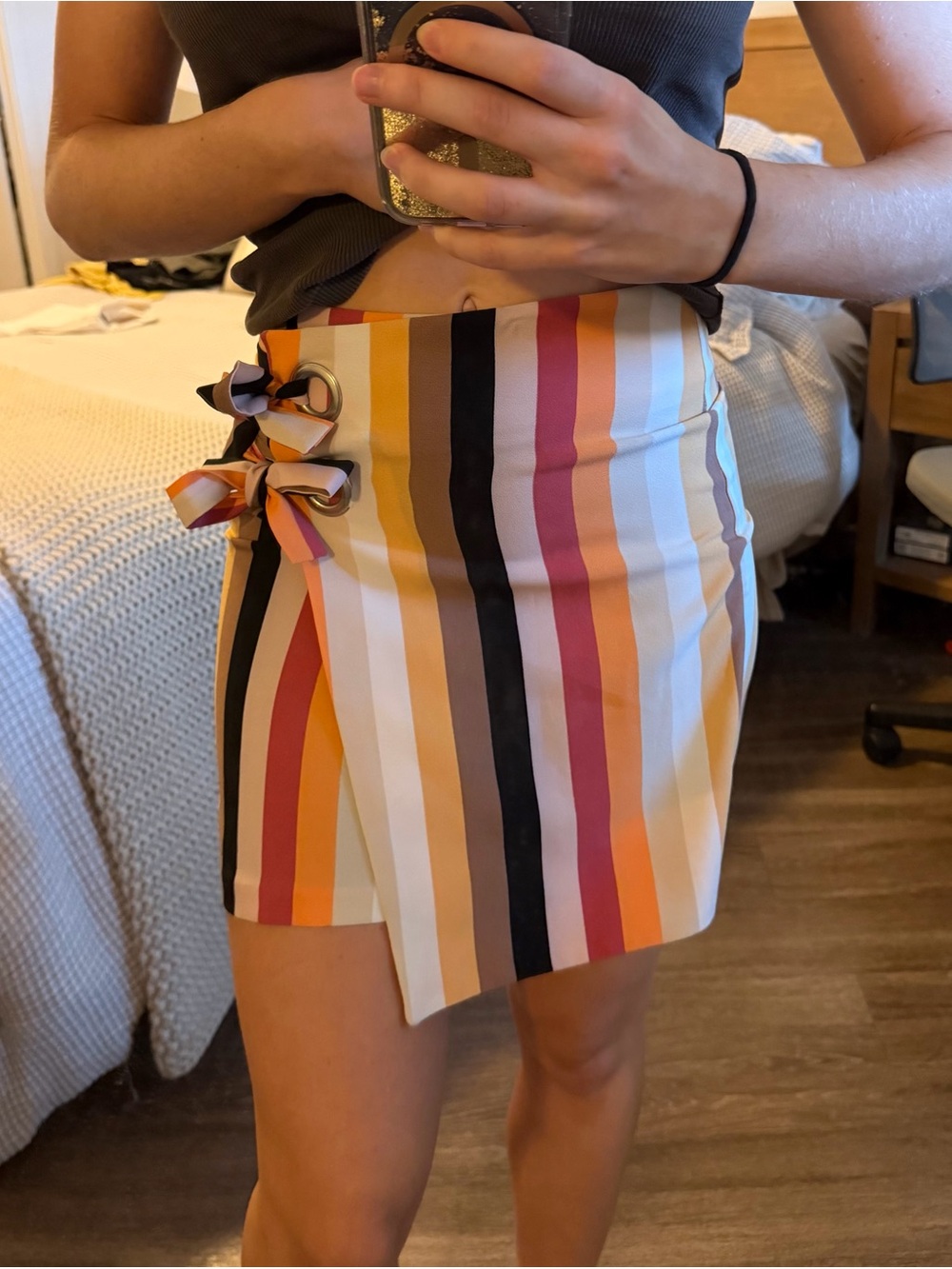 Urban Outfitters Multicolor Striped Wrap Mini Skirt size XS
